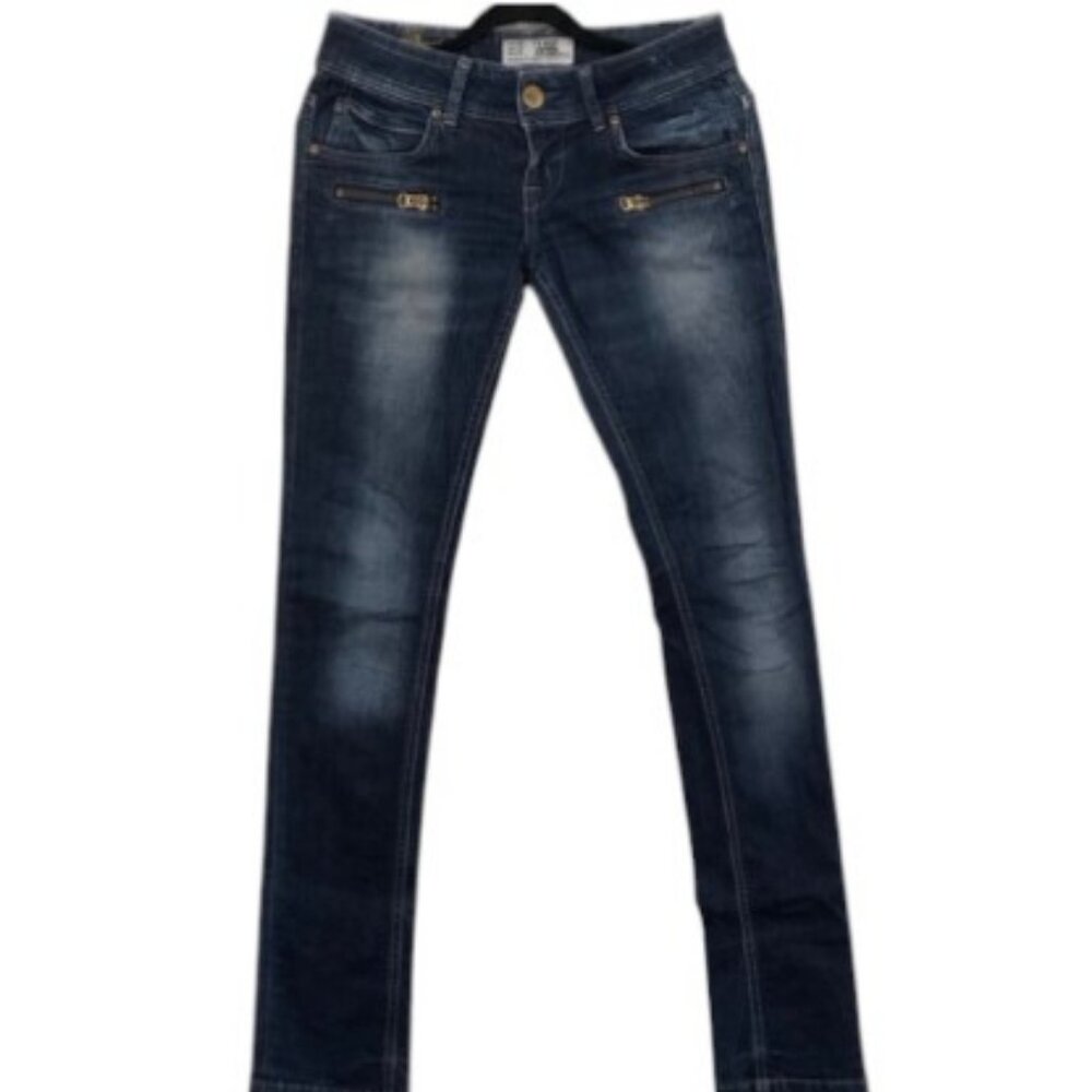 TRF Denim slim low rise zip pocket jeans size 38